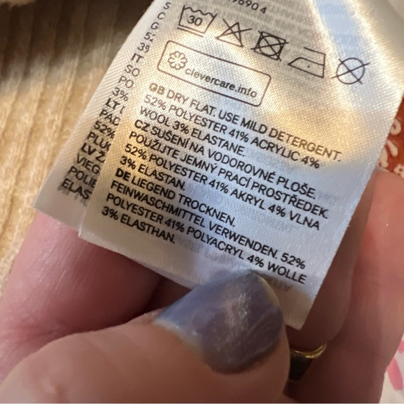 H&M Women's Beige Crew Neck Oversized Sweater M - Picture 5 of 7